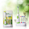 Waterproof Rotation Ultrasonic Electric Toothbrush With 3pcs Replacement Brush Head - Green
